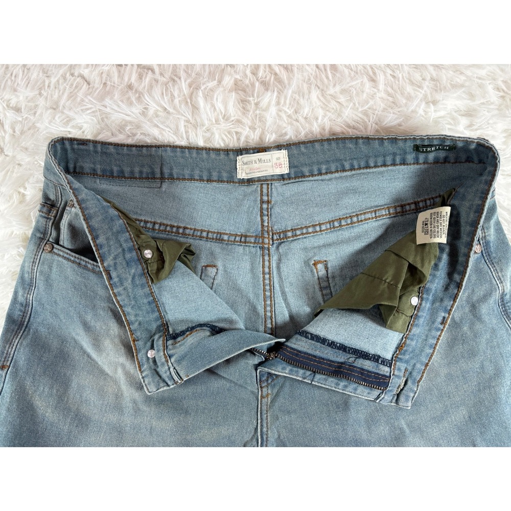 Smith & Mills Mens Straight Leg Jeans Medium Wash Blue Stretch Denim Size 38x30 - Picture 7 of 11
